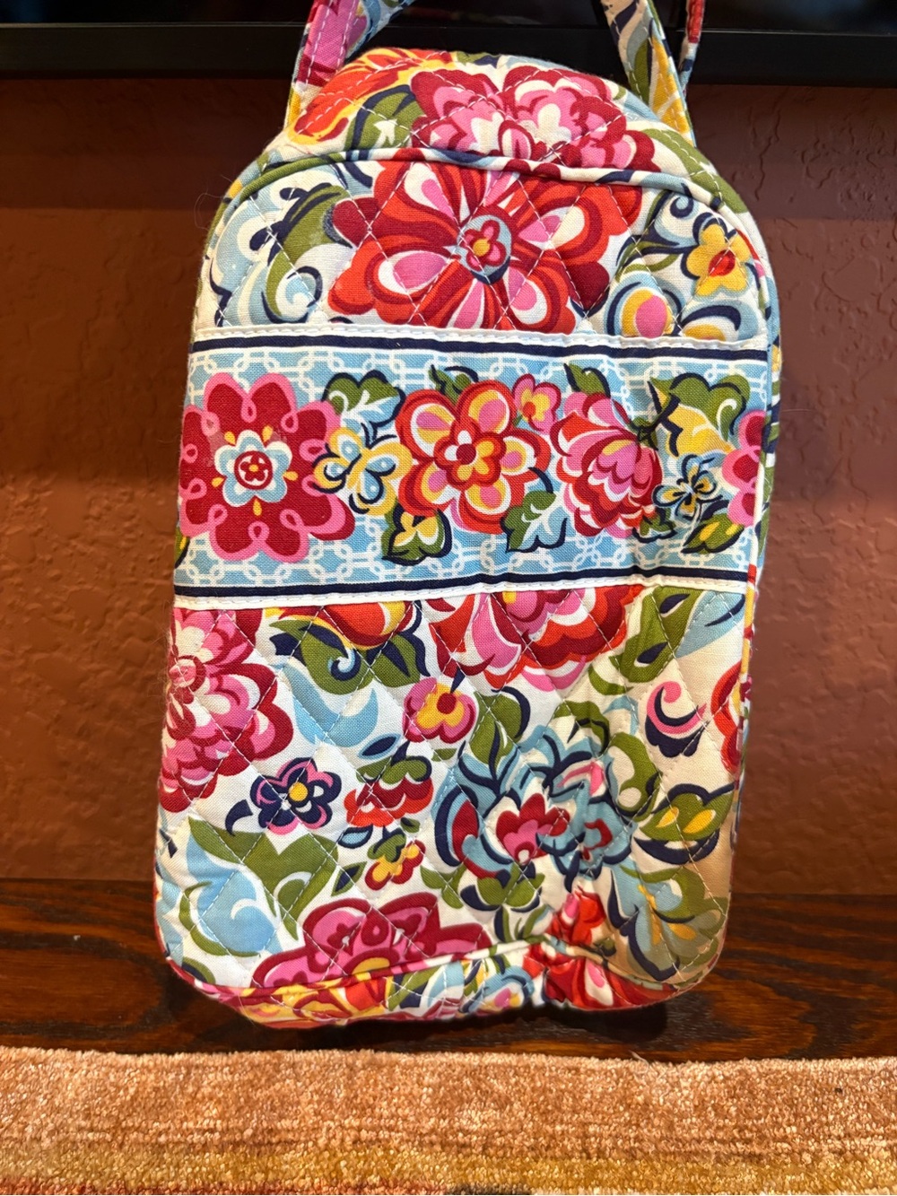 Vera Bradley Floral Quilted Crossbody in Pink, Blue & Green